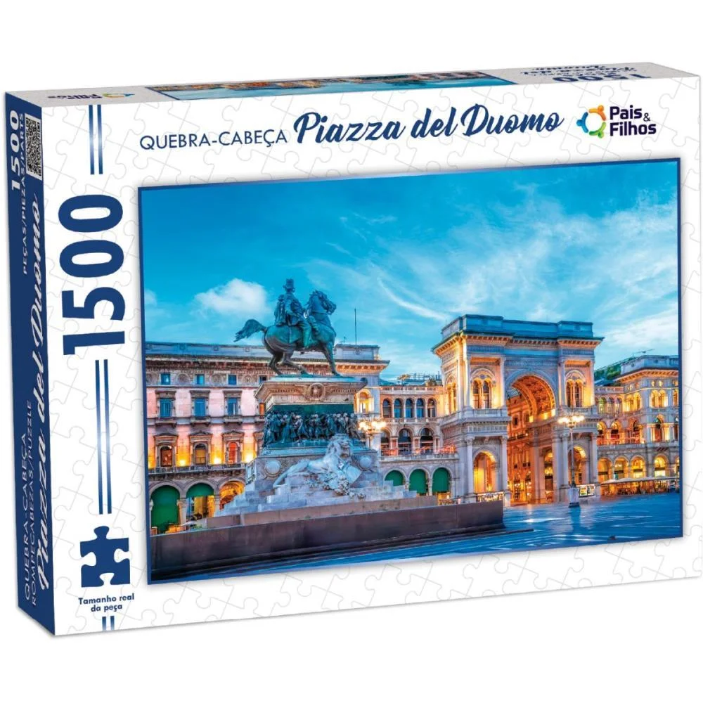 Quebra-Cabeca Cartonado Piazza Del Duomo 1500 Pecas Pais E Filhos (Unidade) - imagem 4