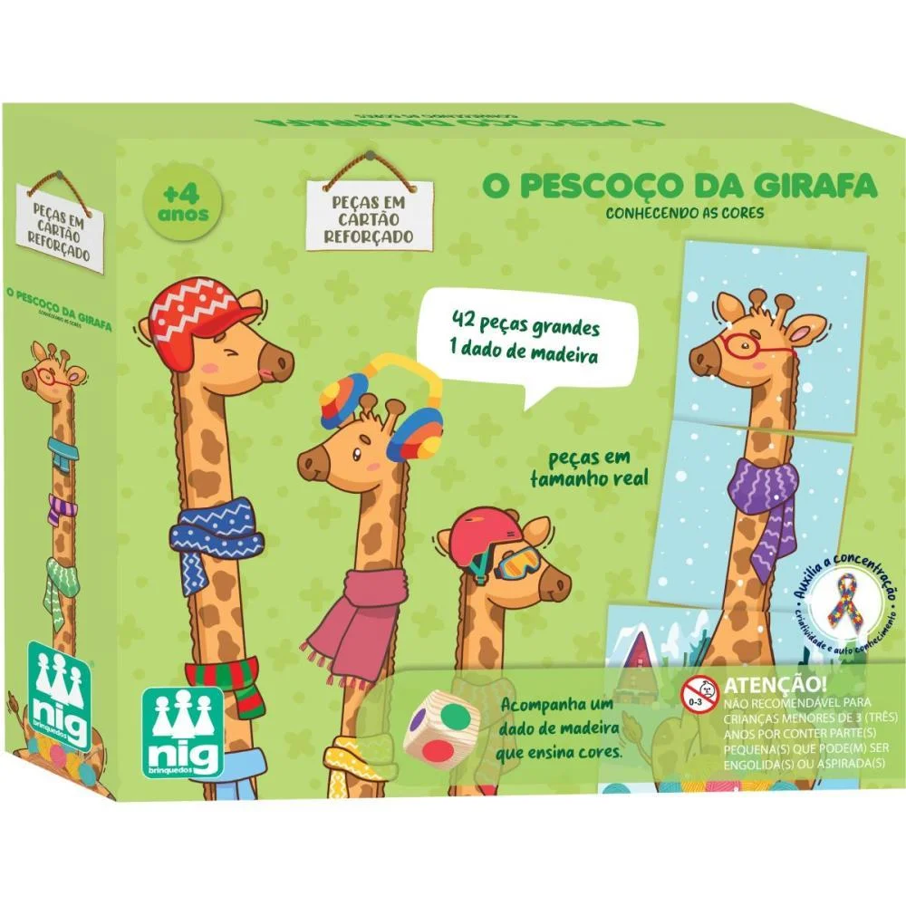 Brinquedo Pedagogico Madeira O Pescoco Da Girafa Nig Brinquedos (Unidade) - imagem 2
