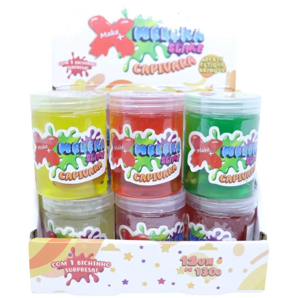 Slime Meleka Capivara Sortido 130G Make+ C/ 12 Unidades - imagem 6