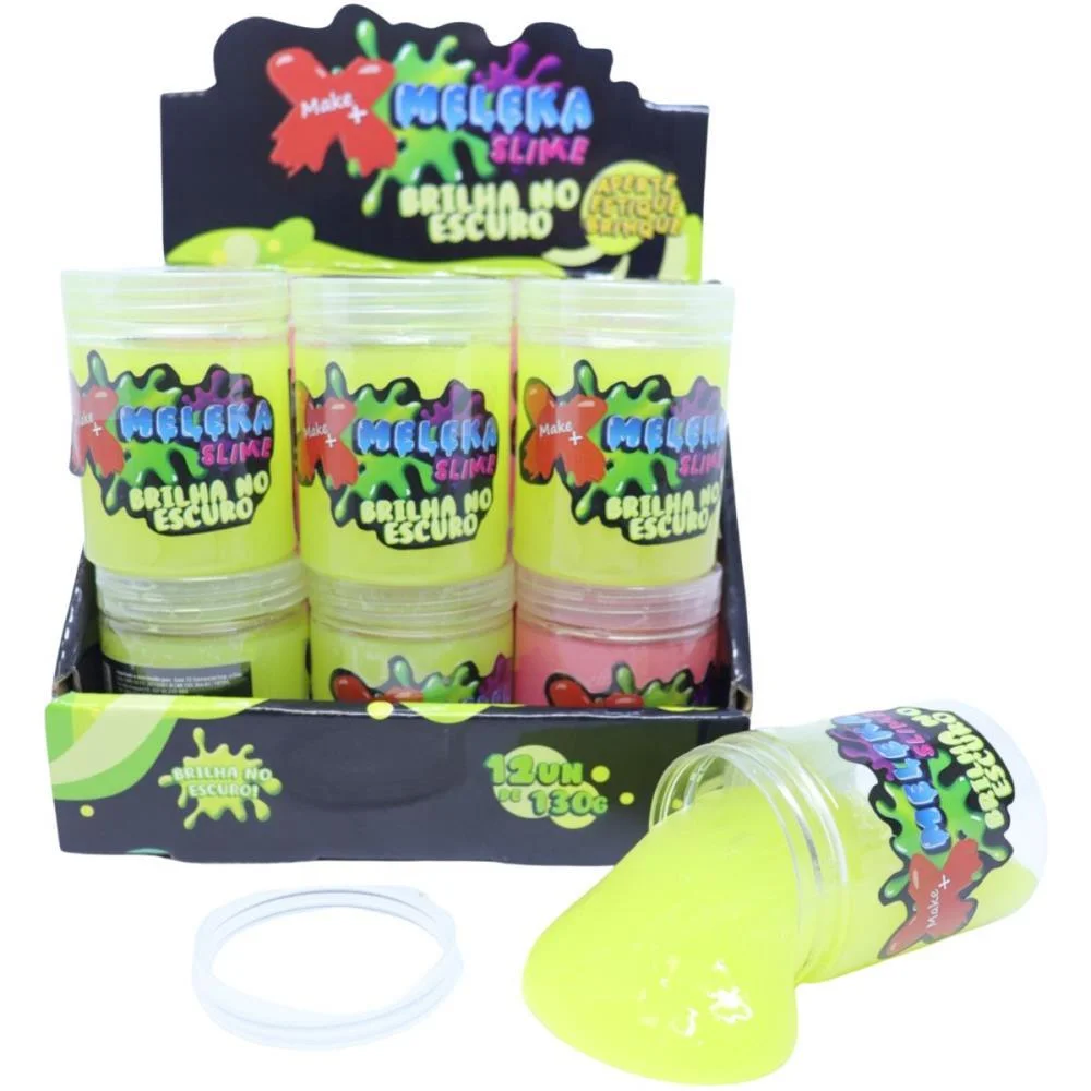 Slime Meleka Brilha No Escuro 130G Make+ (Dp.c/12) - imagem 6