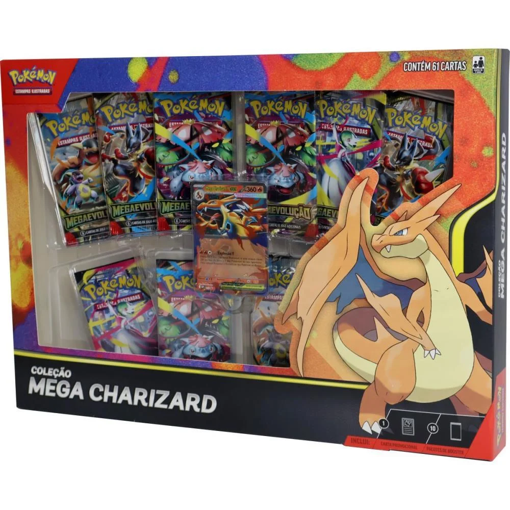 Jogo De Cartas Pokemon Box Mega Charizard Copag - imagem 2