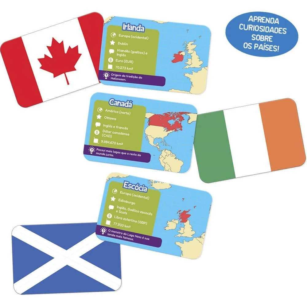 Jogo Educativo Cartas Geniais Bandeiras Mundo Toyster - imagem 4