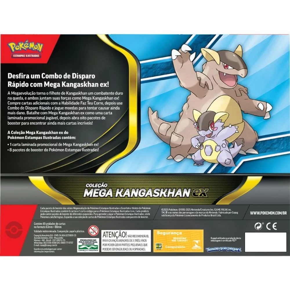 Jogo De Cartas Pokemon Box Mega Kangaskhan Ex Copag (Unidade) - imagem 3