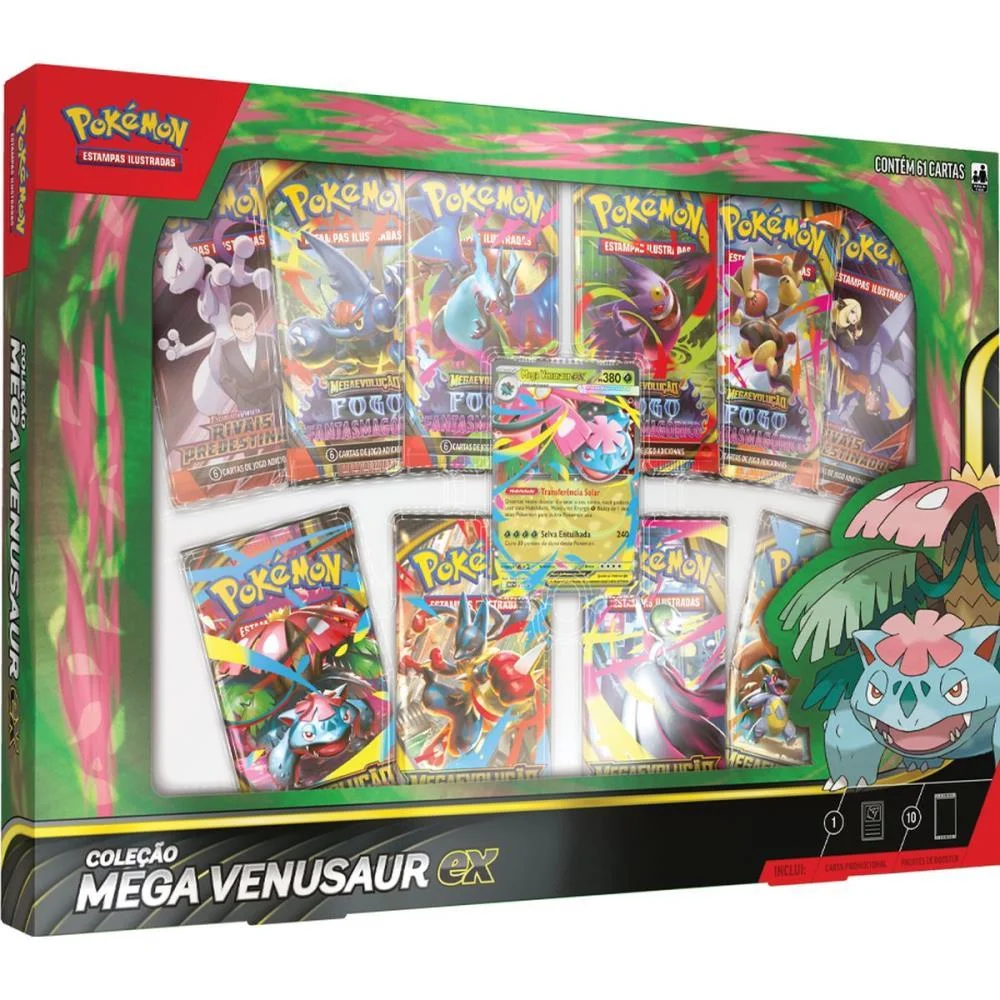 Jogo De Cartas Pokemon Box Mega Venusaur Ex Copag (Unidade) - imagem 3