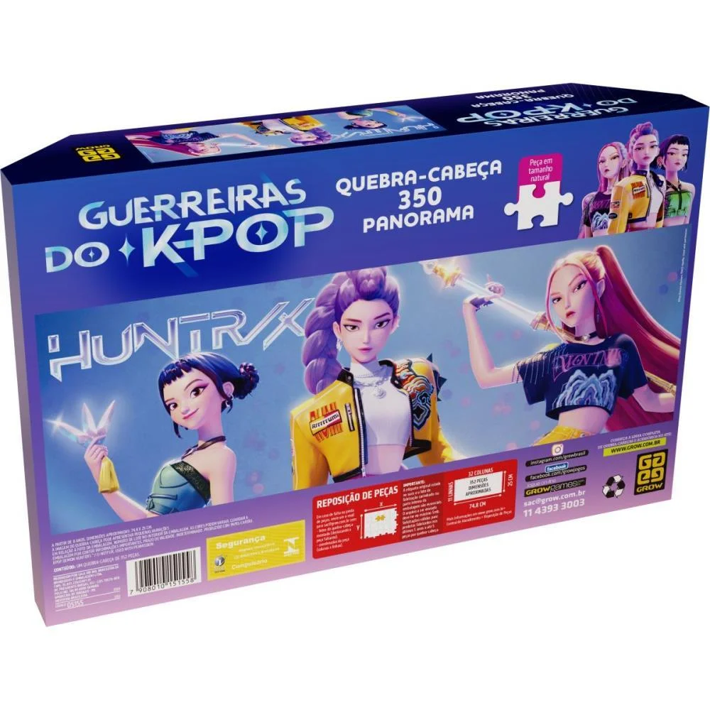 Quebra-Cabeca Cartonado Guerreiras Do K-Pop 350Pcs Pan Grow - imagem 4