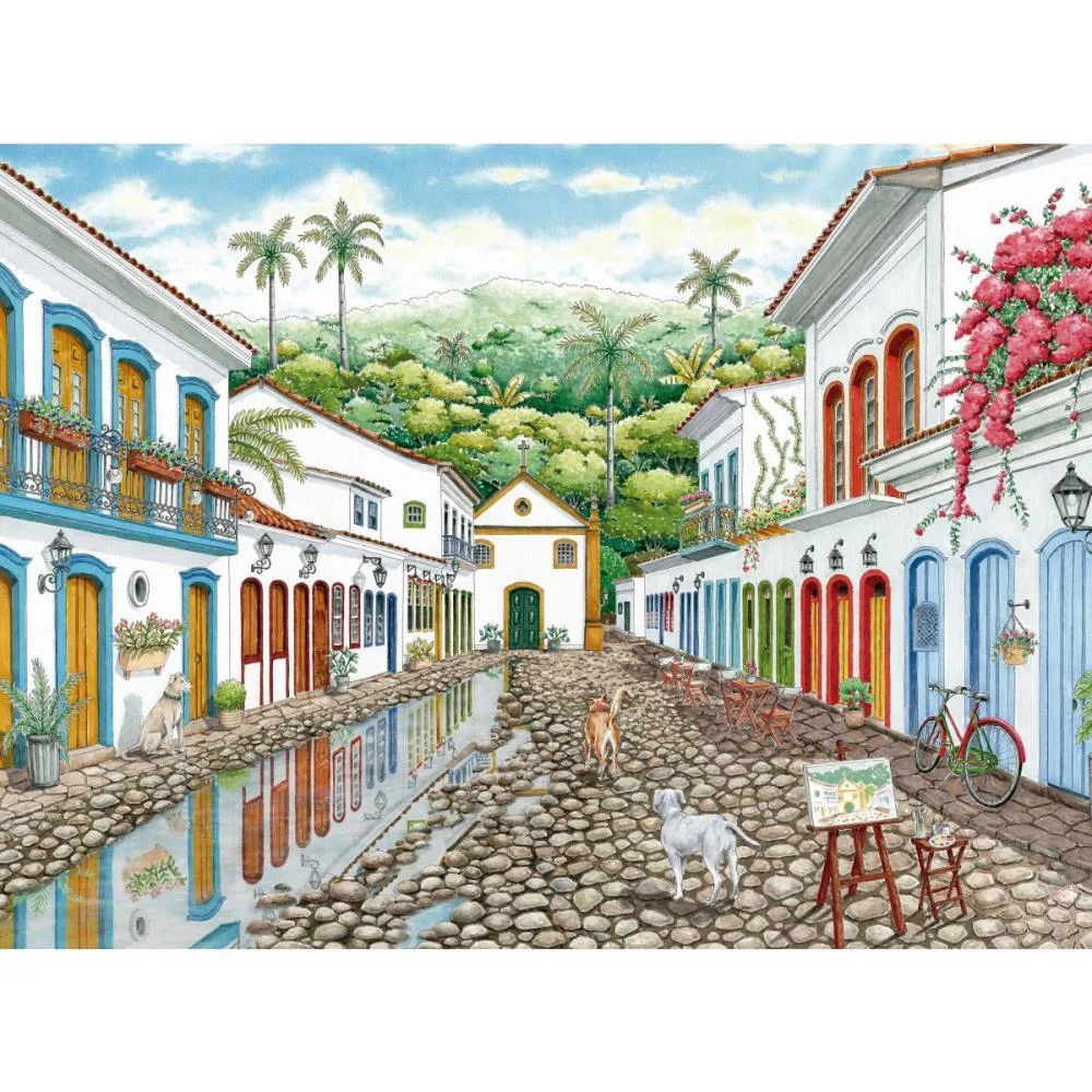 Quebra-Cabeca Cartonado Ruas De Paraty 500 Pecas Grow - imagem 3