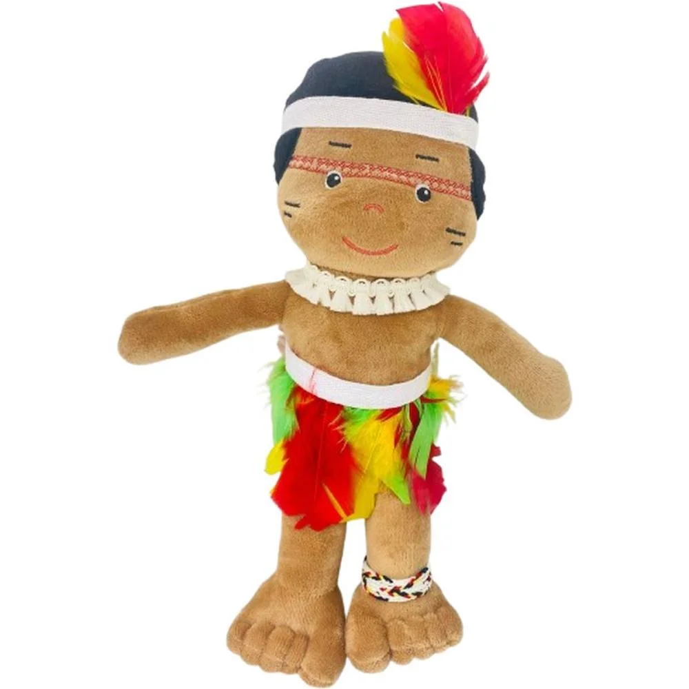 Boneca De Pelucia Indio Monan 35Cm Zip - imagem 2