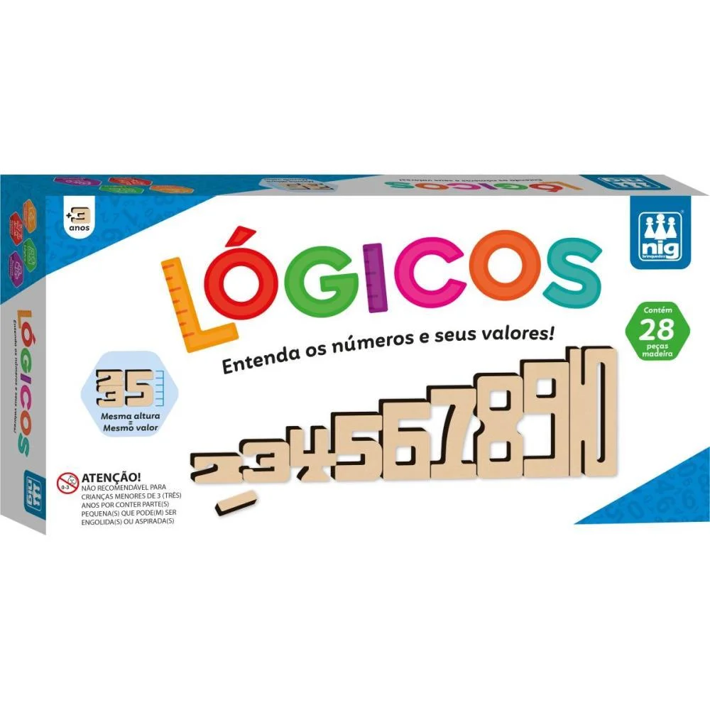 Brinquedo Educativo Logicos Madeira 28Numeros Nig Brinquedos (Unidade) - imagem 3