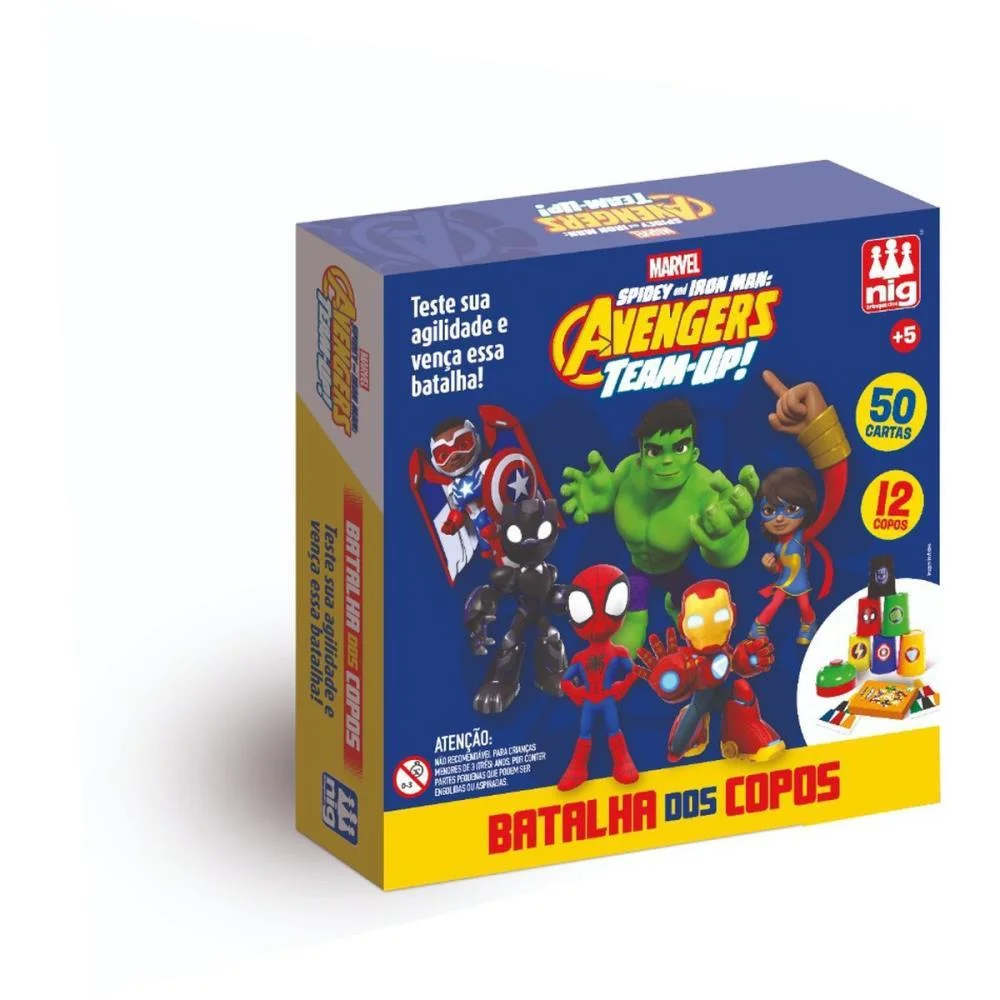 Jogo De Cartas Marvel Heroes Batalha Dos Copo Nig Brinquedos (Unidade) - imagem 2