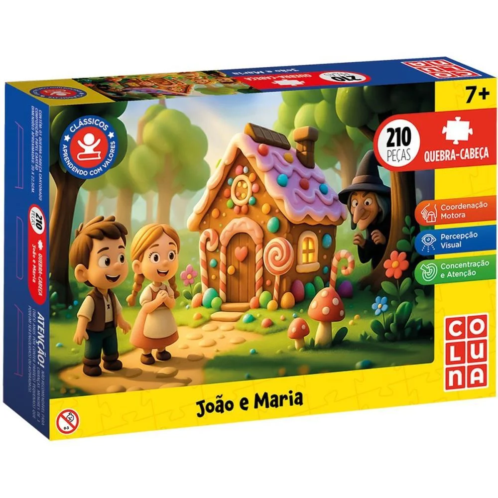Quebra-Cabeca Cartonado Joao E Maria 210 Pecas Coluna (Unidade) - imagem 3