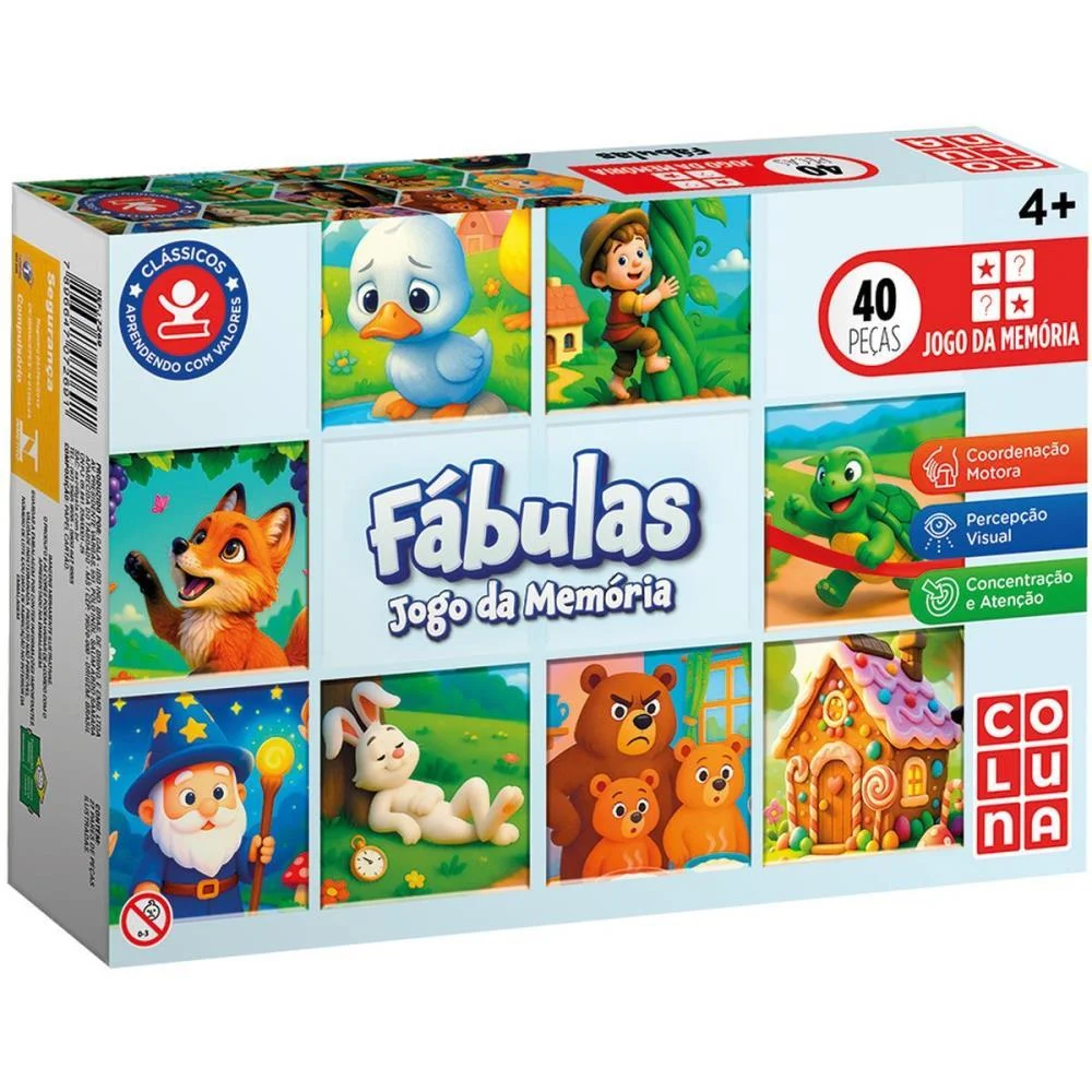 Jogo Da Memoria Fabulas 40 Pecas Coluna (Unidade) - imagem 3