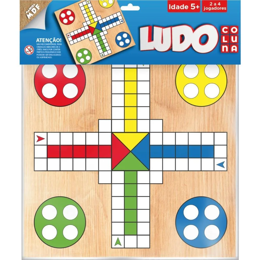 Jogo De Tabuleiro Ludo De Madeira Na Solapa Coluna (Unidade) - imagem 3