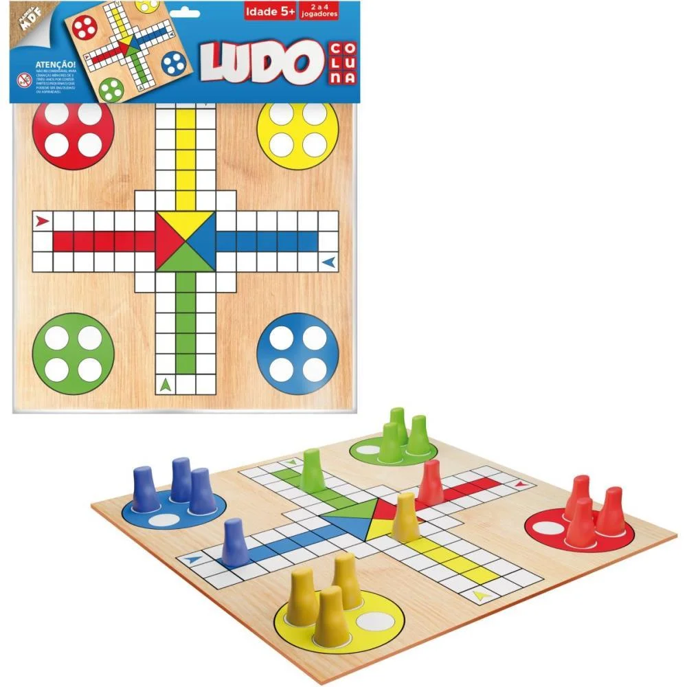 Jogo De Tabuleiro Ludo De Madeira Na Solapa Coluna (Unidade) - imagem 4