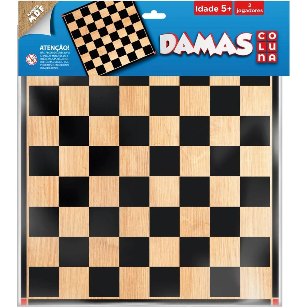 Jogo De Tabuleiro Dama De Madeira Na Solapa Coluna (Unidade) - imagem 2