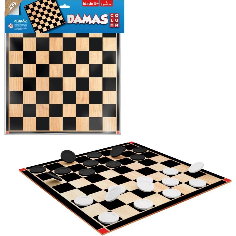 Jogo De Tabuleiro Dama De Madeira Na Solapa Coluna (Unidade) - imagem 4