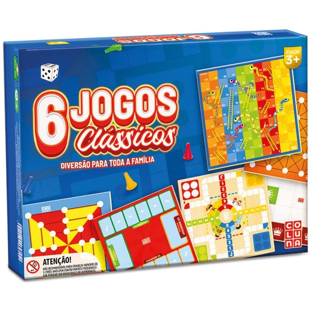 Jogo De Tabuleiro 6 Jogos Classicos Coluna (Unidade) - imagem 2