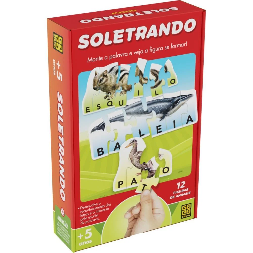 Brinquedo Pedagogico Soletrando 12 Figuras Grow (Unidade) - imagem 3