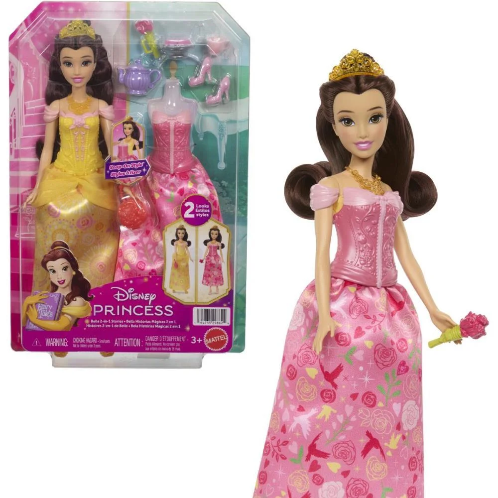 Boneca Disney Princesa Bela Fashion 2Em1 Mattel (Unidade) - imagem 7