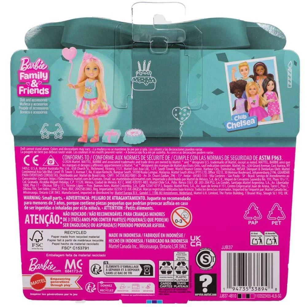 Barbie Family Chelsea Loira Aniversariante Mattel - imagem 9