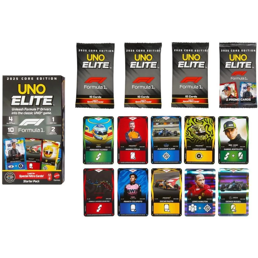 Jogo De Cartas Uno Elite F1 Kit Inicial Mattel - imagem 2