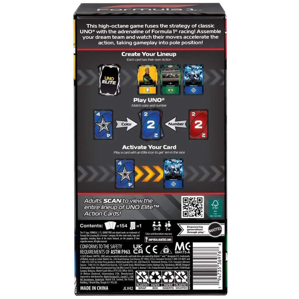Jogo De Cartas Uno Elite F1 Kit Inicial Mattel - imagem 10