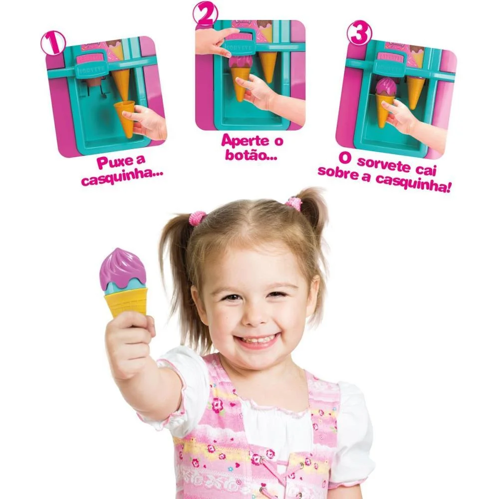Brincando De Casinha Geladeira Gela Sorvetinho 49Cm Cardoso Toys (Unidade) - imagem 5