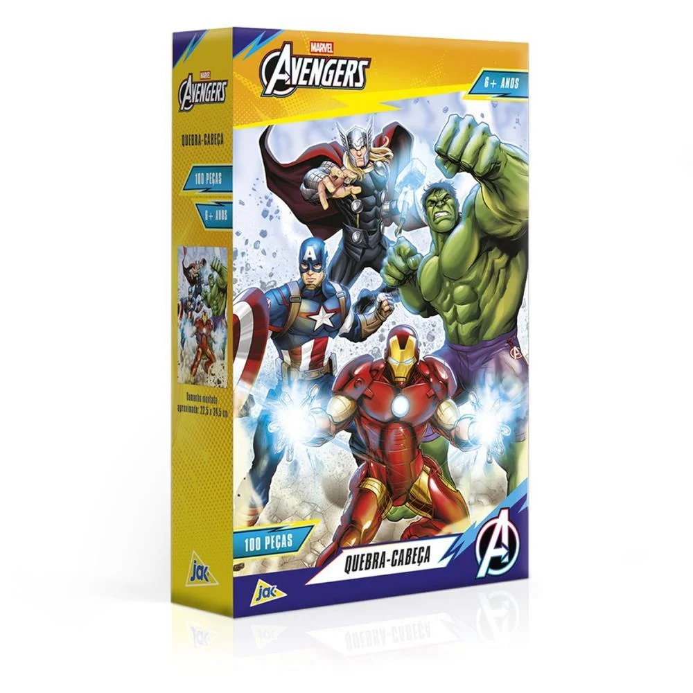 Quebra-Cabeca Cartonado Os Vingadores 100Pcs Toyster (Unidade) - imagem 3