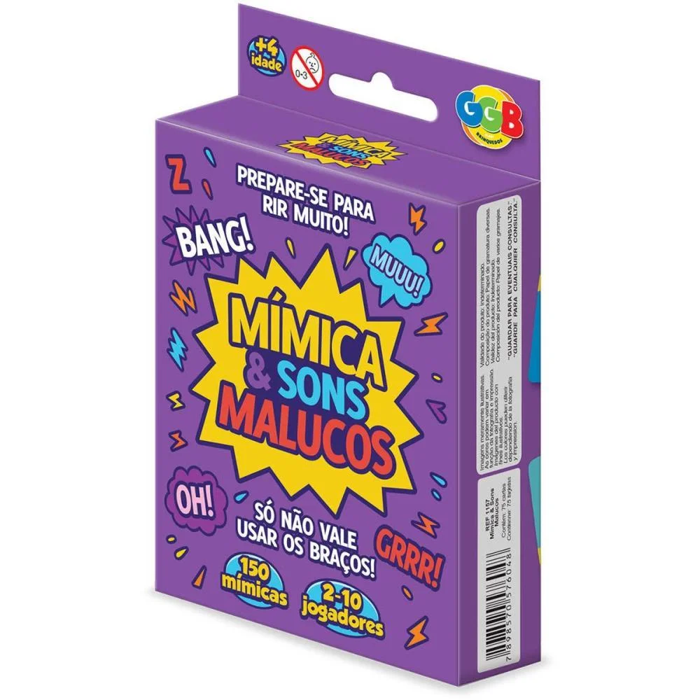 Jogo De Cartas Mimica E Sons Malucos 75Cartas Ggb Plast - imagem 2