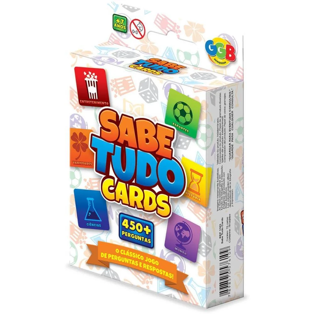 Jogo De Cartas Sabe Tudo Cards 78Cartas Ggb Plast - imagem 2