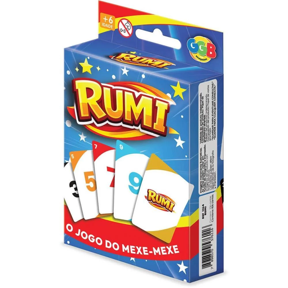 Jogo De Cartas Rumi 110 Cartas Ggb Plast - imagem 4