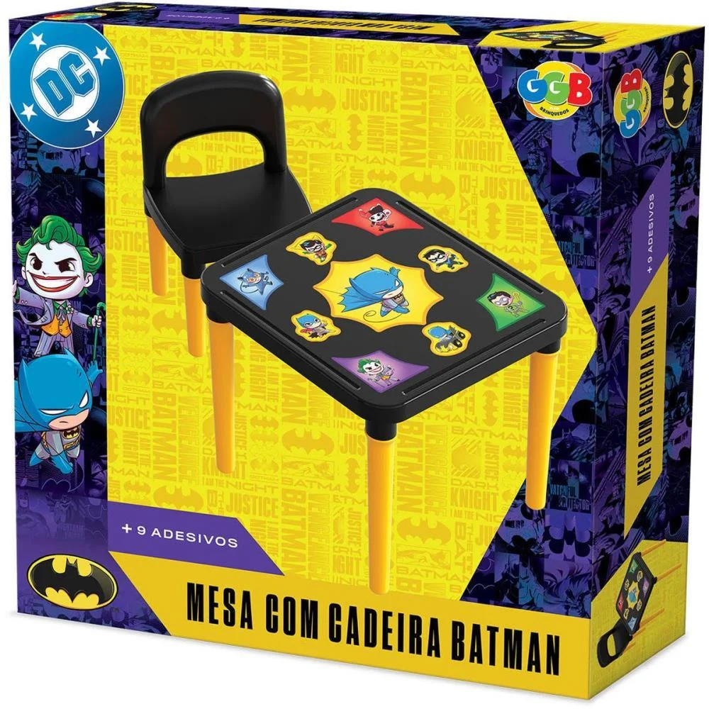 Mesinha/Cadeira Batman Mesa C/Cadeira+Adesivos Ggb Plast - imagem 3