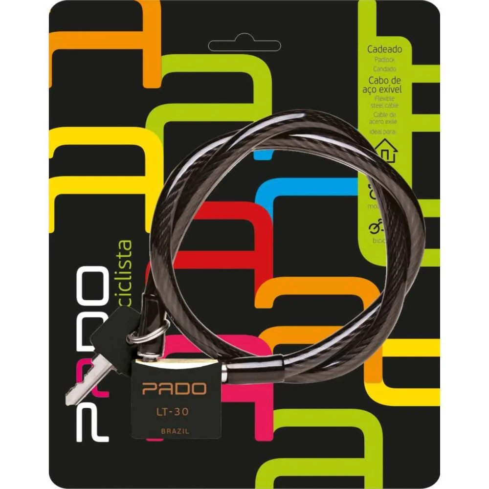 Acessorio Para Bicicleta Cadeado Preto Sm Lt-30Mm Pado (Bl.c/01) - imagem 4