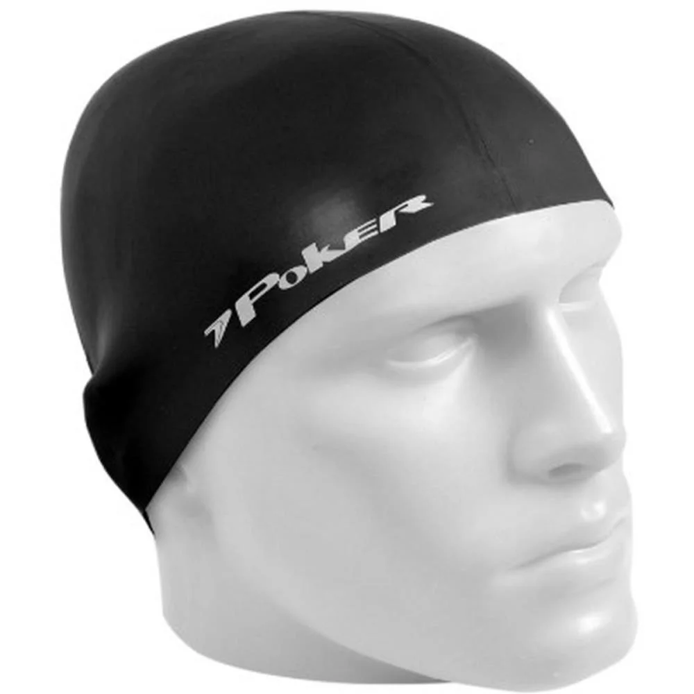 Touca Para Natacao Silicone Preta Poker - imagem 3