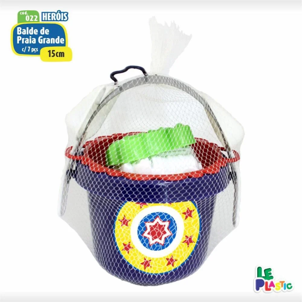 Baldinho De Praia Baldinho 15Cm C/ Acessorios Leplastic (Unidade) - imagem 3