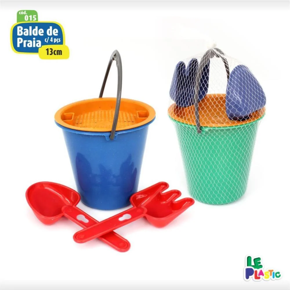 Baldinho De Praia Baldinho 13Cm C/ Acessorios Leplastic (Pct.c/06) - imagem 2