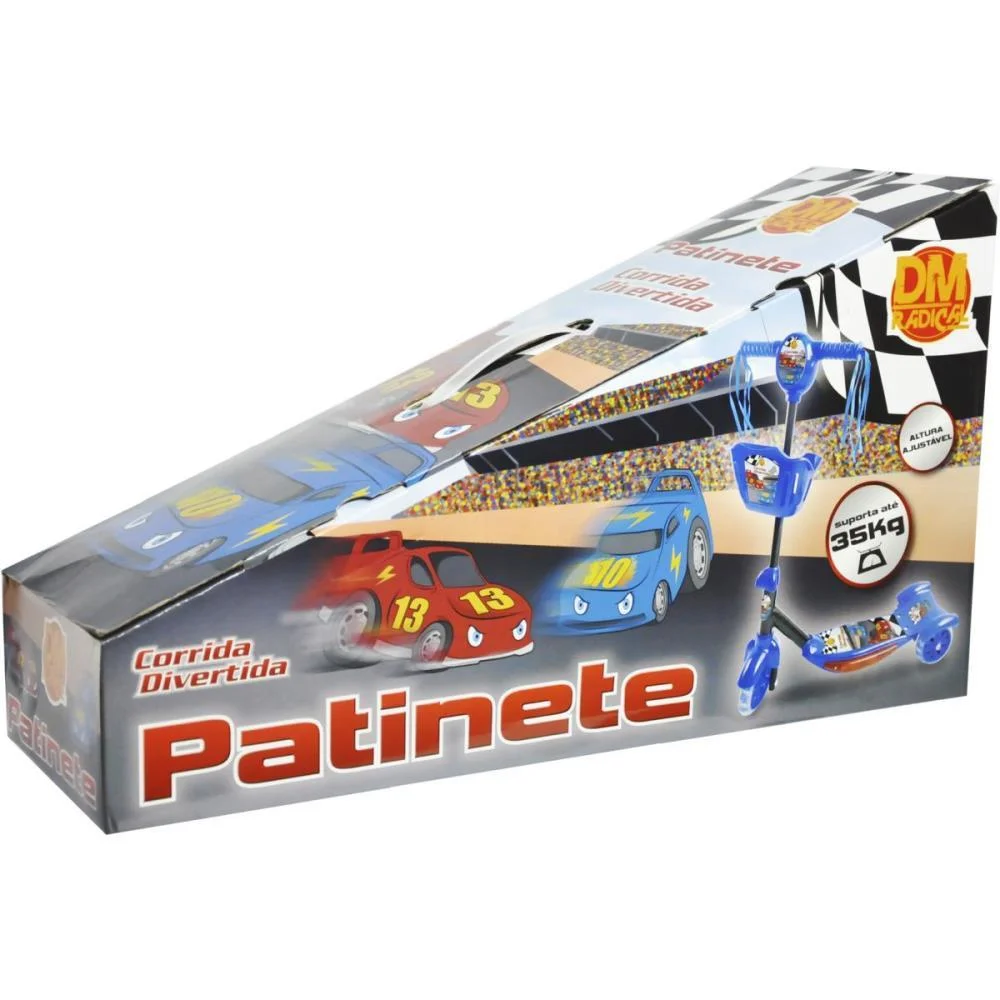 Patinete Azul C/Luz,Som E Cesta Dm Toys (Unidade) - imagem 3