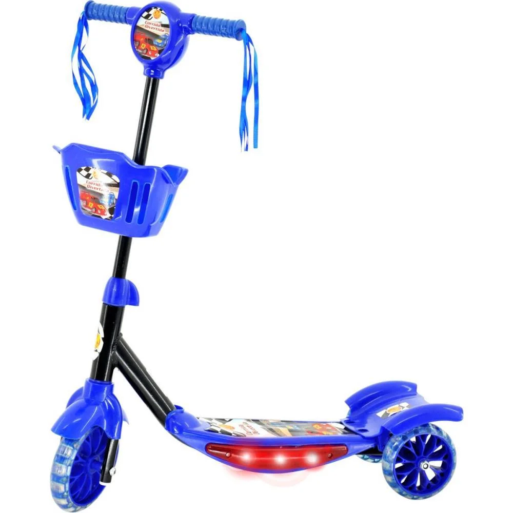 Patinete Azul C/Luz,Som E Cesta Dm Toys (Unidade) - imagem 4