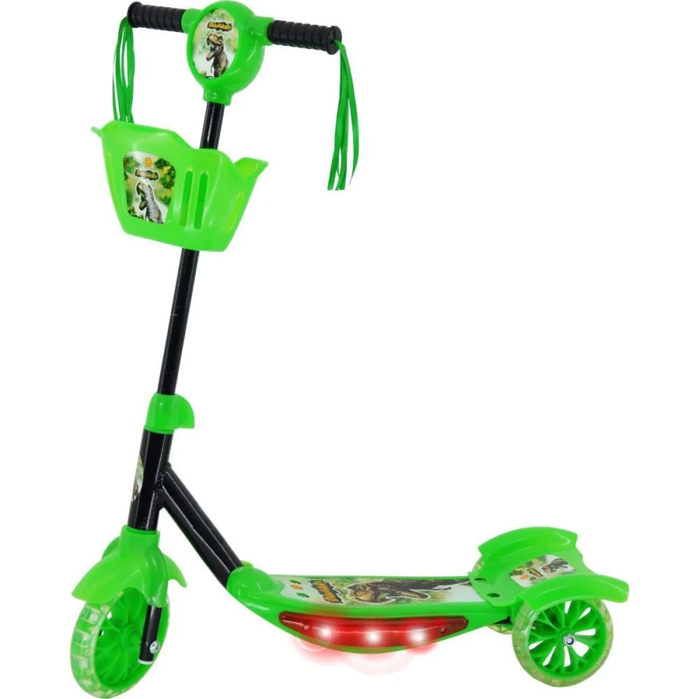 Patinete Dinossauro C/Som/Luz E Cesta Dm Toys (Unidade) - imagem 2