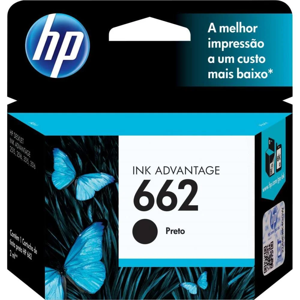 Cartucho Original Hp 662 Preto Ink Advantage Hp - imagem 3