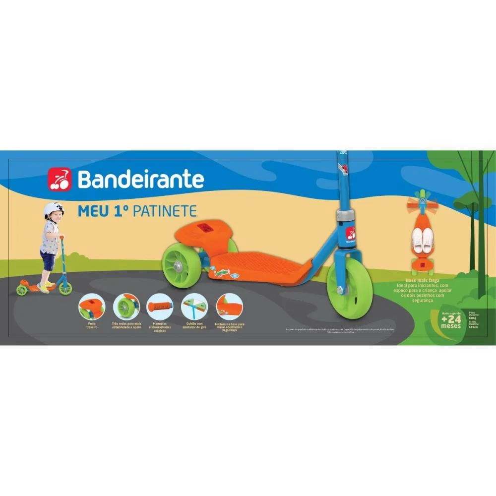 Patinete Meu 1° Patinete Az/Lr Até 50Kg Bandeirante (Unidade) - imagem 11