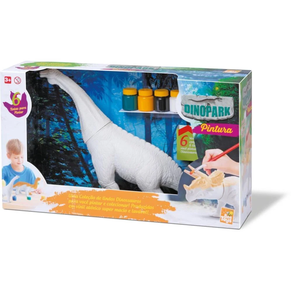 Dinossauro Dinopark Pintura C/6 Cores (S) Bee Toys (Unidade) - imagem 6