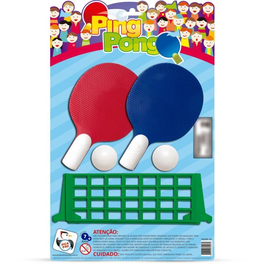 Raquete Para Ping Pong Conj.raquete+2Bolas+Suporte Pica Pau (Unidade) - imagem 4
