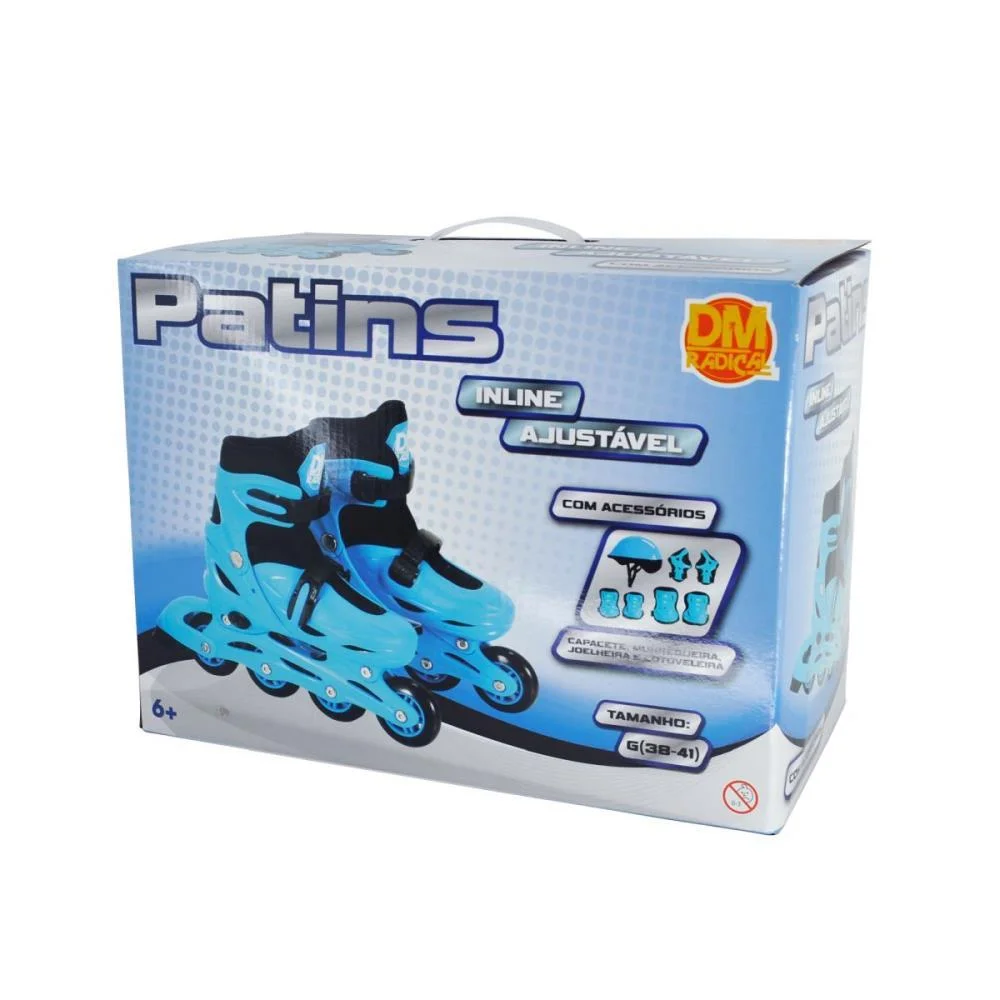 Patins Kit Inline Ajust. Azul N.38-41 Dm Toys (Unidade) - imagem 6