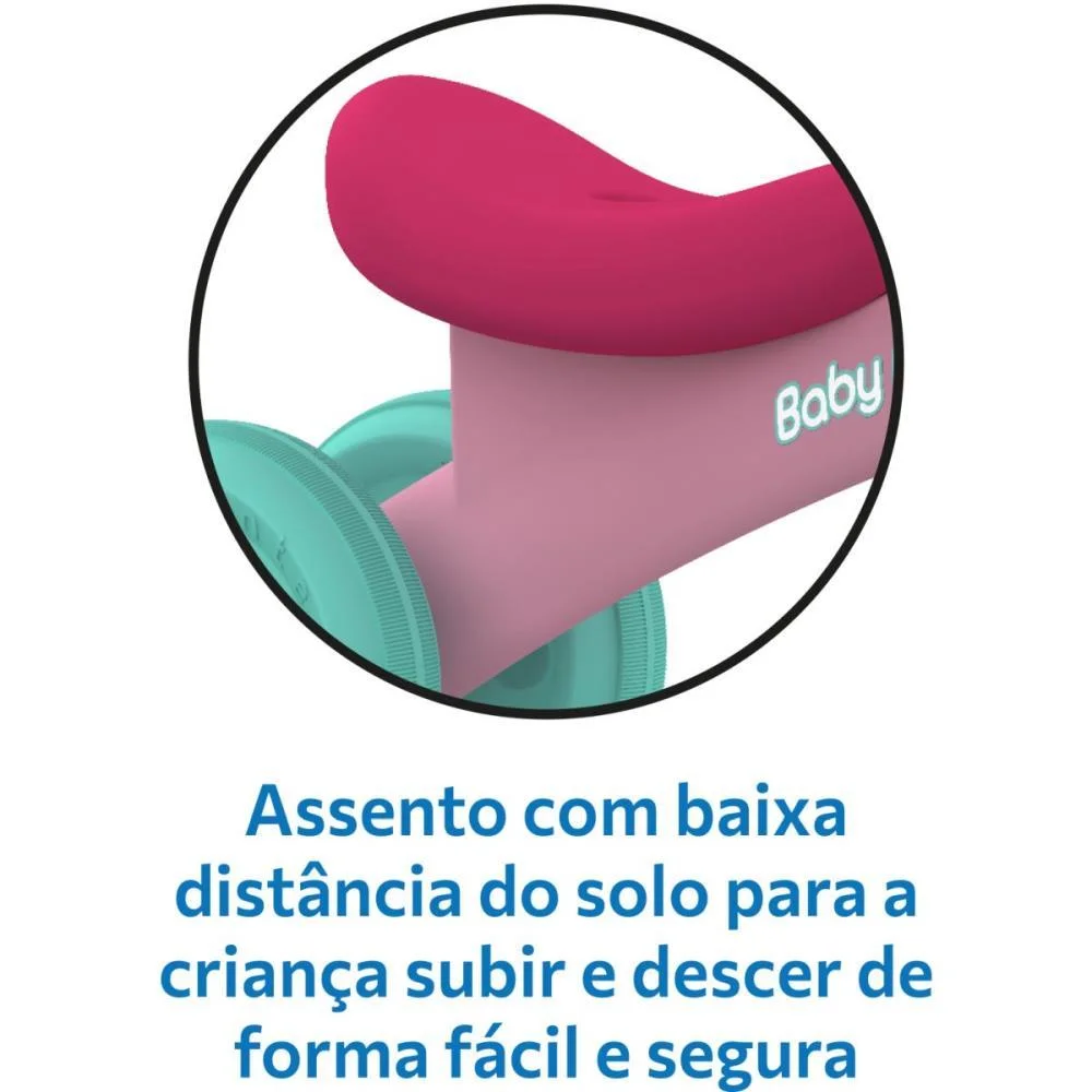 Bicicleta Infantil Baby Bike Equilibrio Rosa Bandeirante (Unidade) - imagem 7