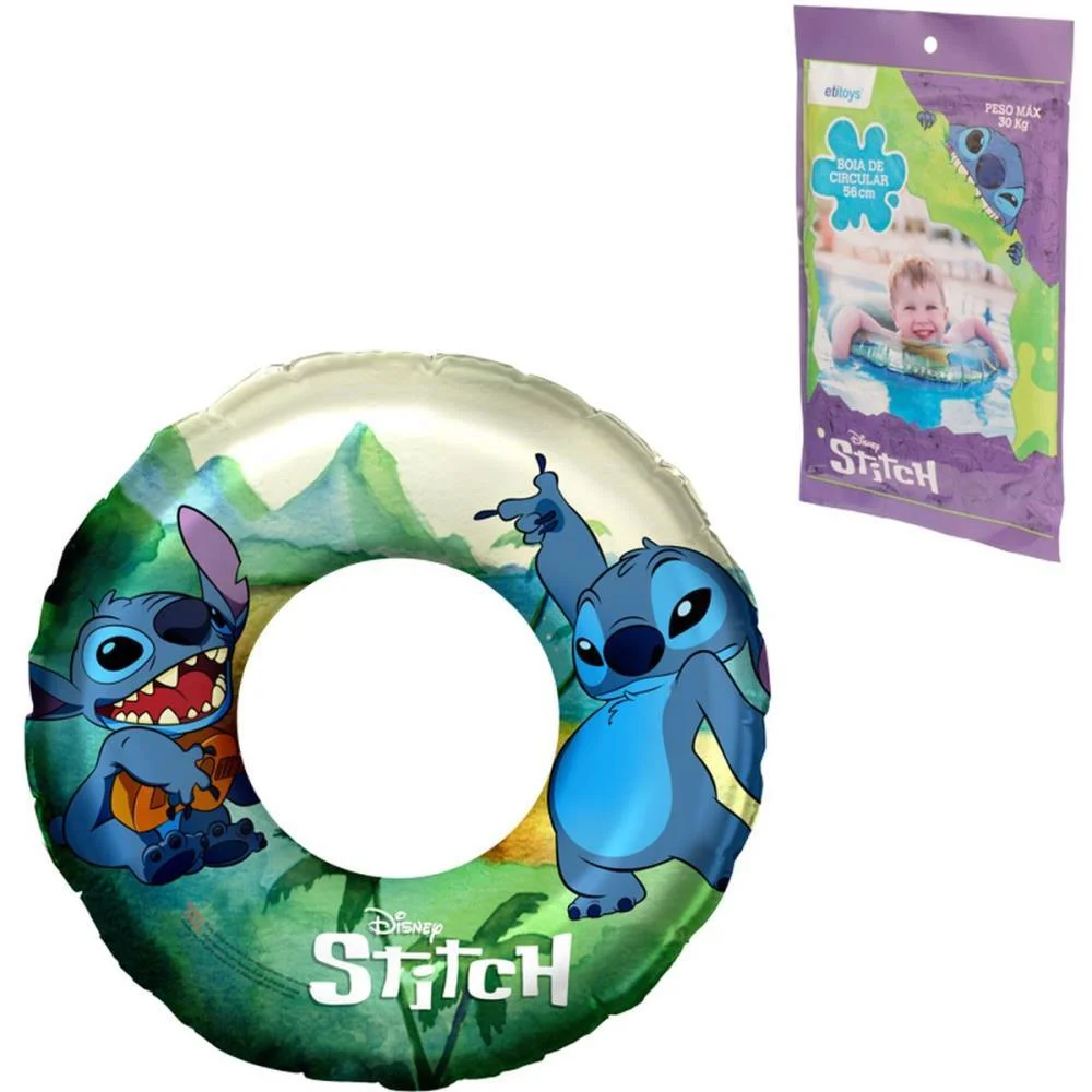 Boia Inflavel Stitch Redonda 56Cm Ate 30Kg Etitoys (Unidade) - imagem 4