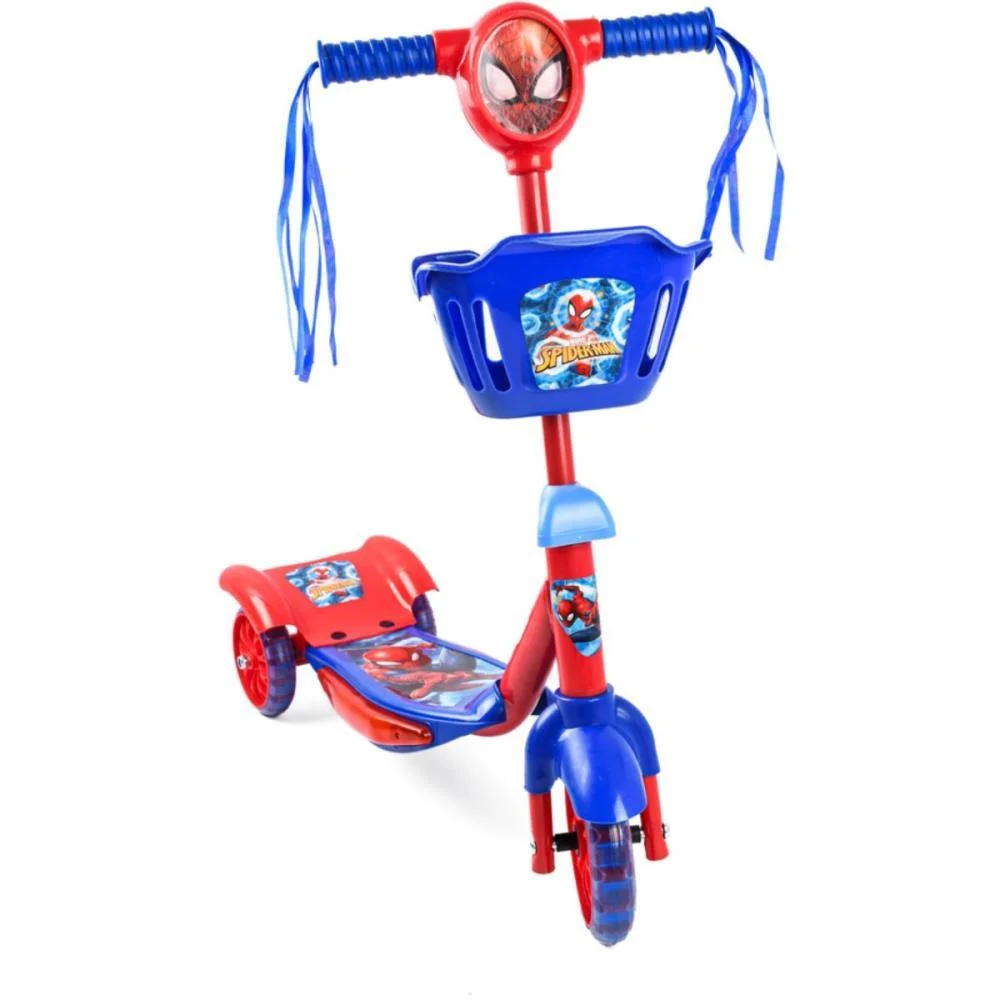 Patinete Spider Man C/Luz/Som/Cestinha Bbr (Unidade) - imagem 2