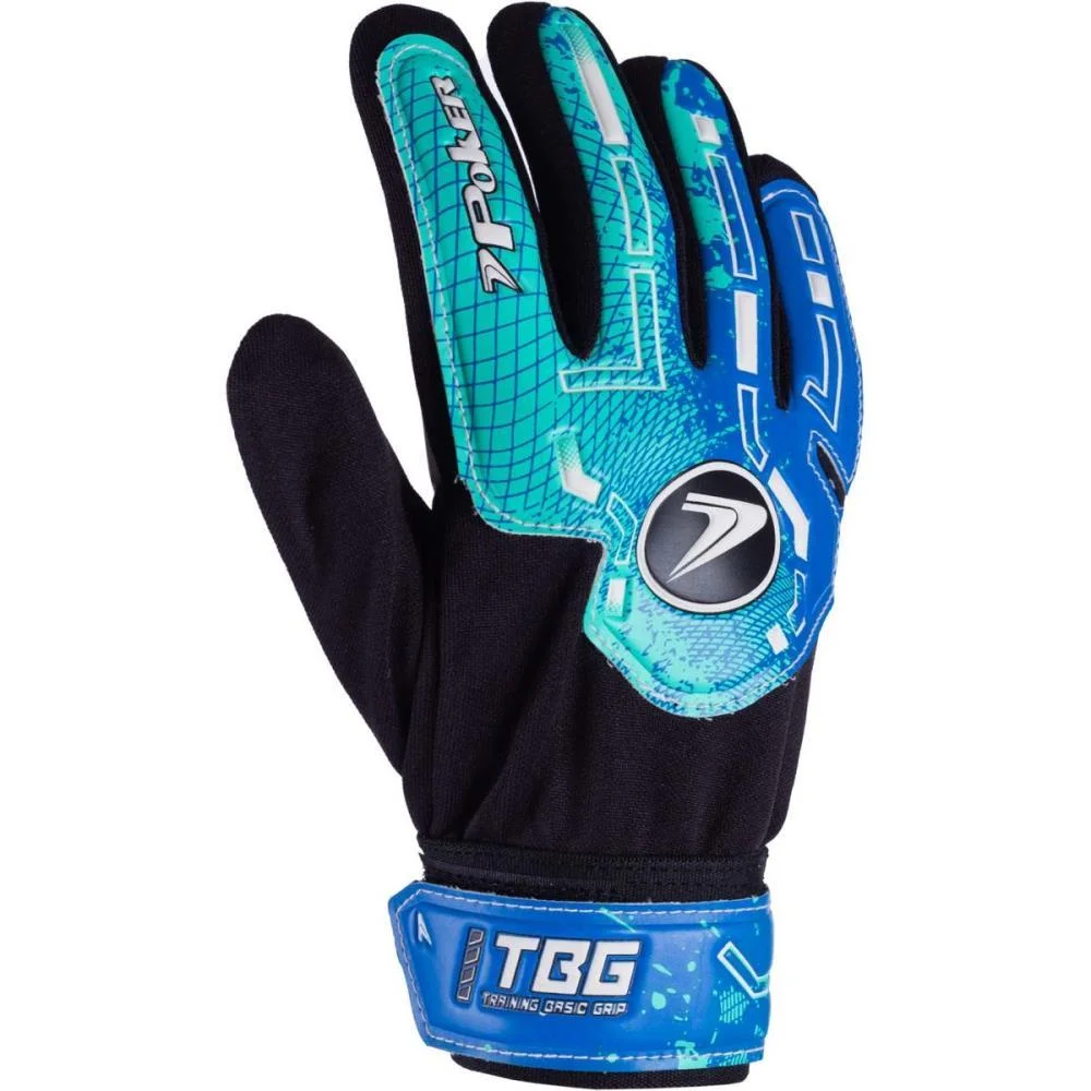 Luva Para Futebol Training Grip Jr. 6 Az/Vda/Br Poker (Par) - imagem 3