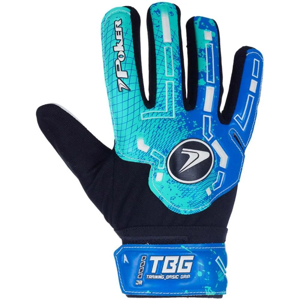Luva Para Futebol Training Grip Jr. 6 Az/Vda/Br Poker (Par) - imagem 4