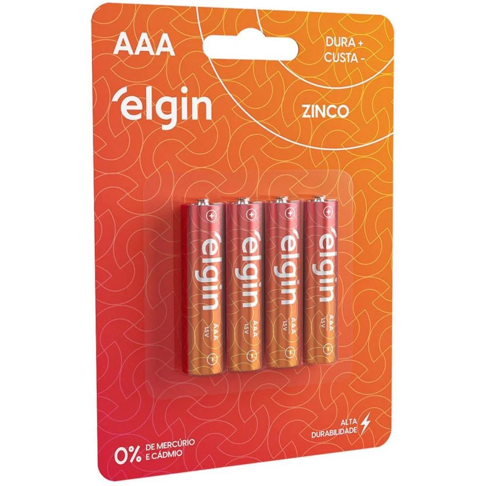Pilha Zinco Palito Aaa 10Blistersx4Unid. Elgin (Caixa) - imagem 2