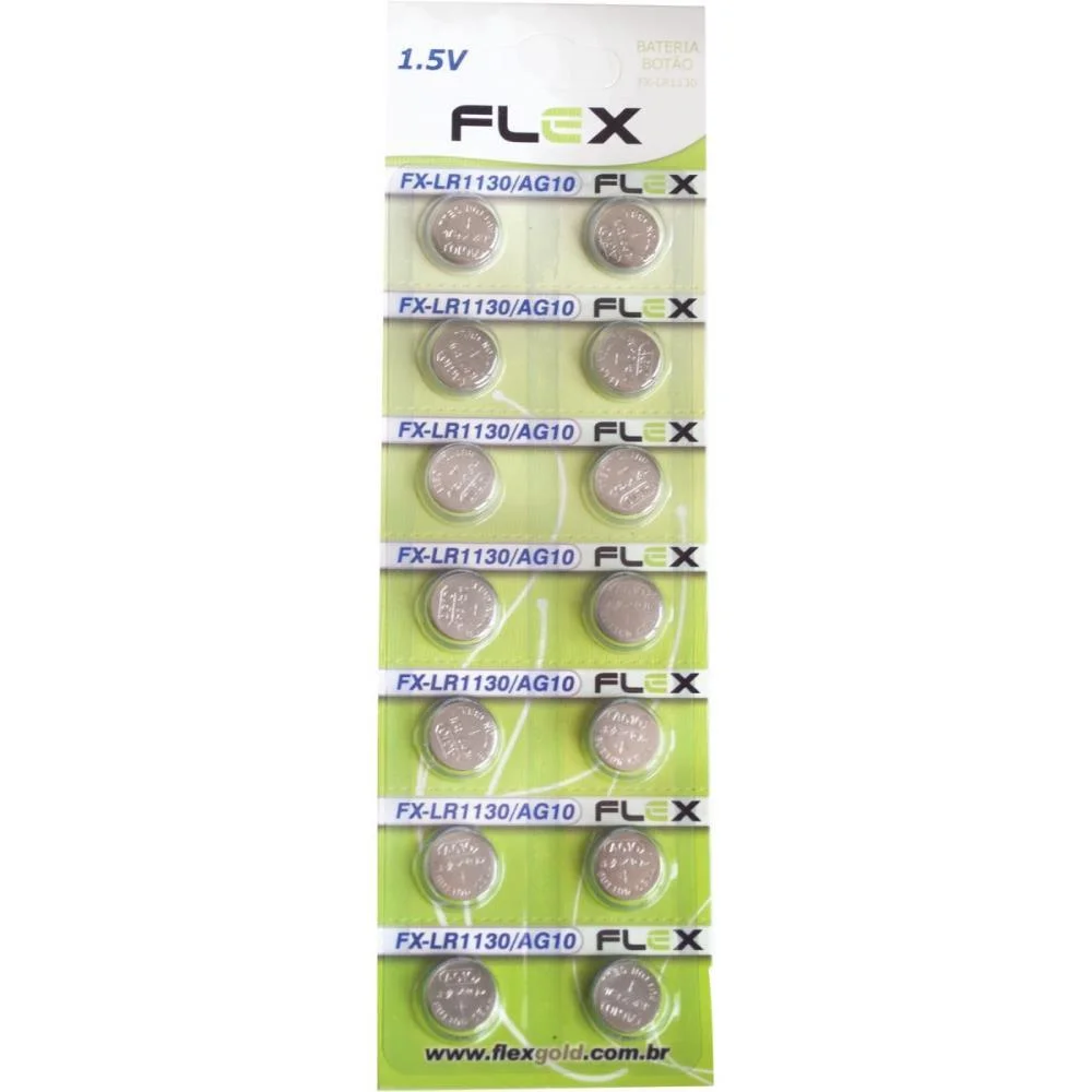 Pilha Bateria Botao Lr1130 1.5V. Ag10 Flex (Ct.c/14) - imagem 3